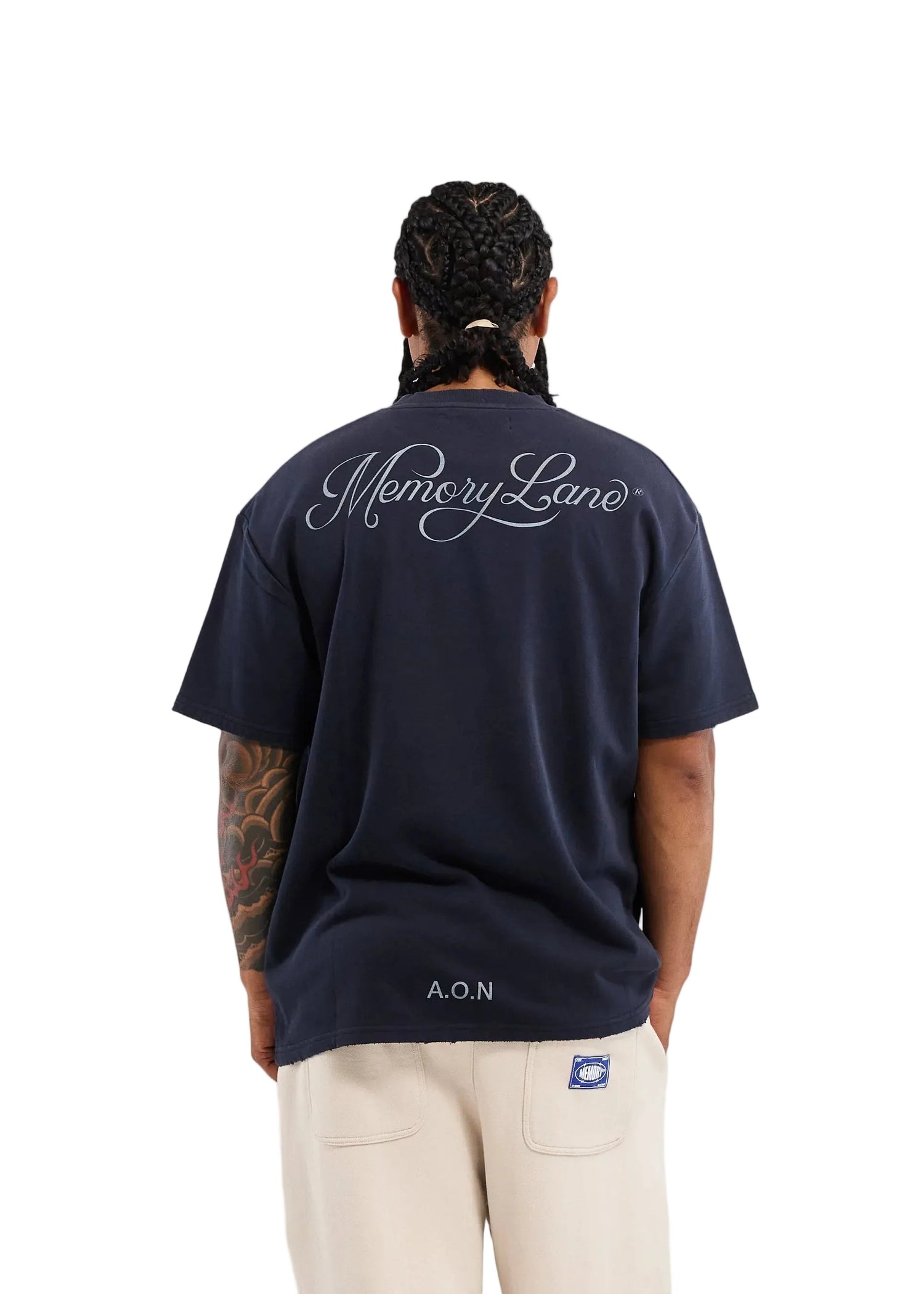 Memory Lane Monogram Embossed Tee - Vintage Black by Denim Exchange