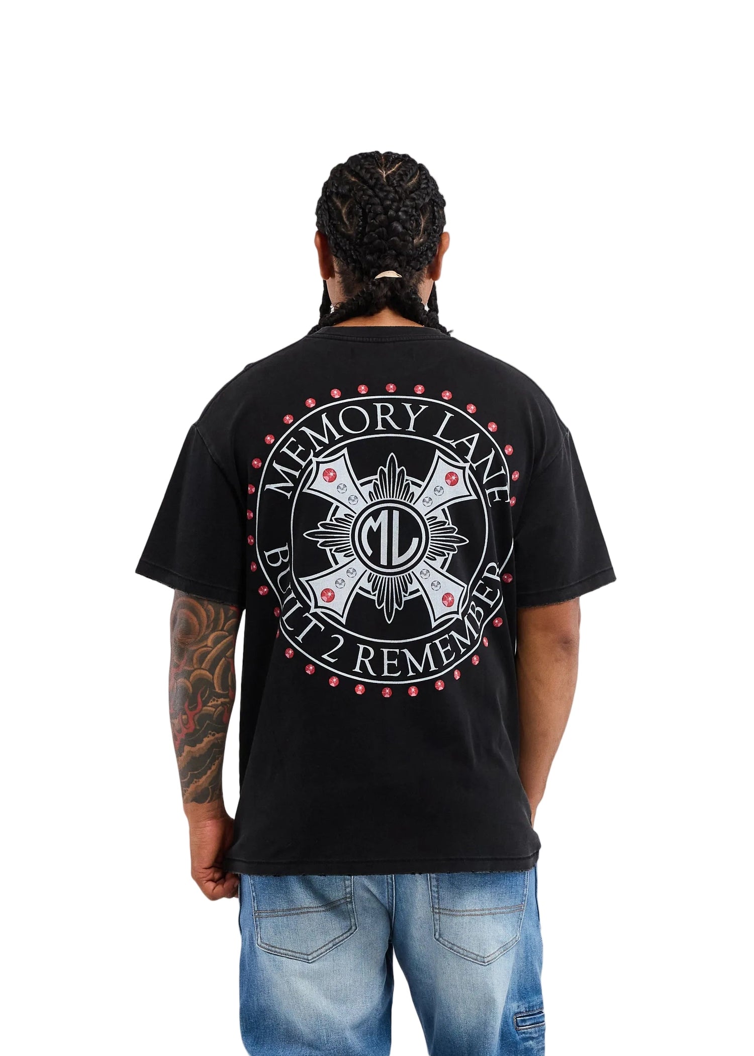 Memory Lane Cross Tee - Vintage Black by Denim Exchange