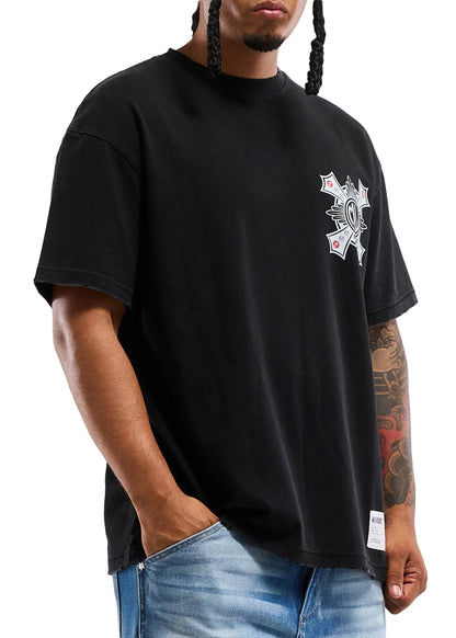 Memory Lane Cross Tee - Vintage Black by Denim Exchange