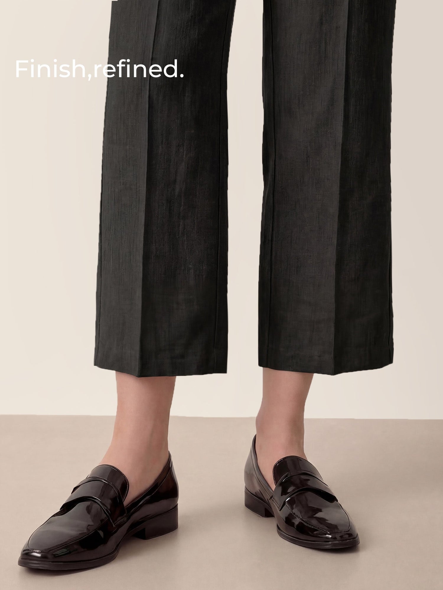 Linen Tailored Wide Leg Full Length Pants LEIGHTON by LINTICO