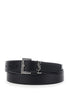 Saint Laurent Women Belt With Cassandre Plate On The Front And Square Buckle In Black Leather For Women by Luosophy