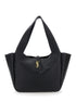Saint Laurent Women Black Tote Bag With Two Top Handles And Hook Closure Cassandre In Hammered Leather Woman by Luosophy