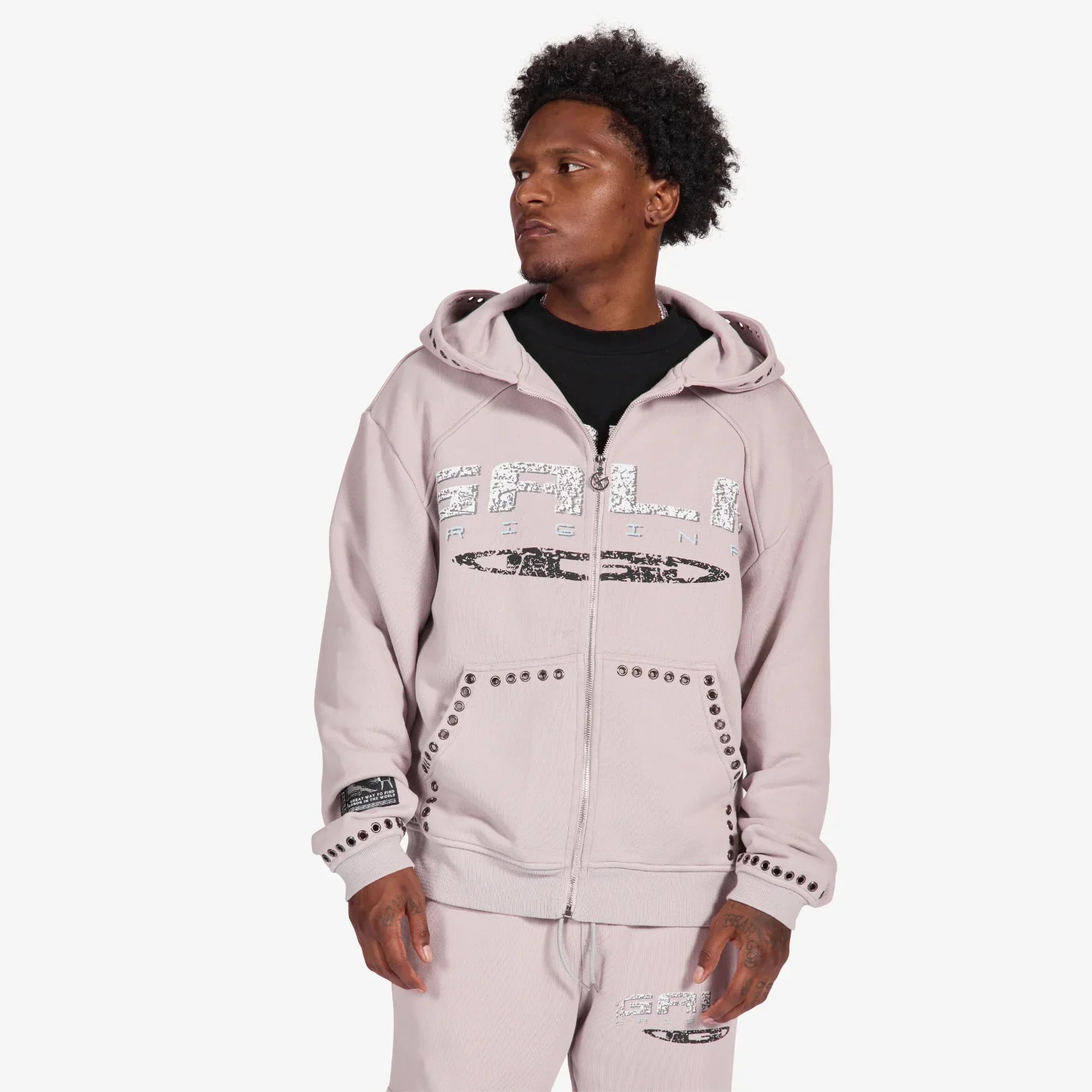 Gala Original Harpy Grommet Hoodie - Washed Cement by Denim Exchange