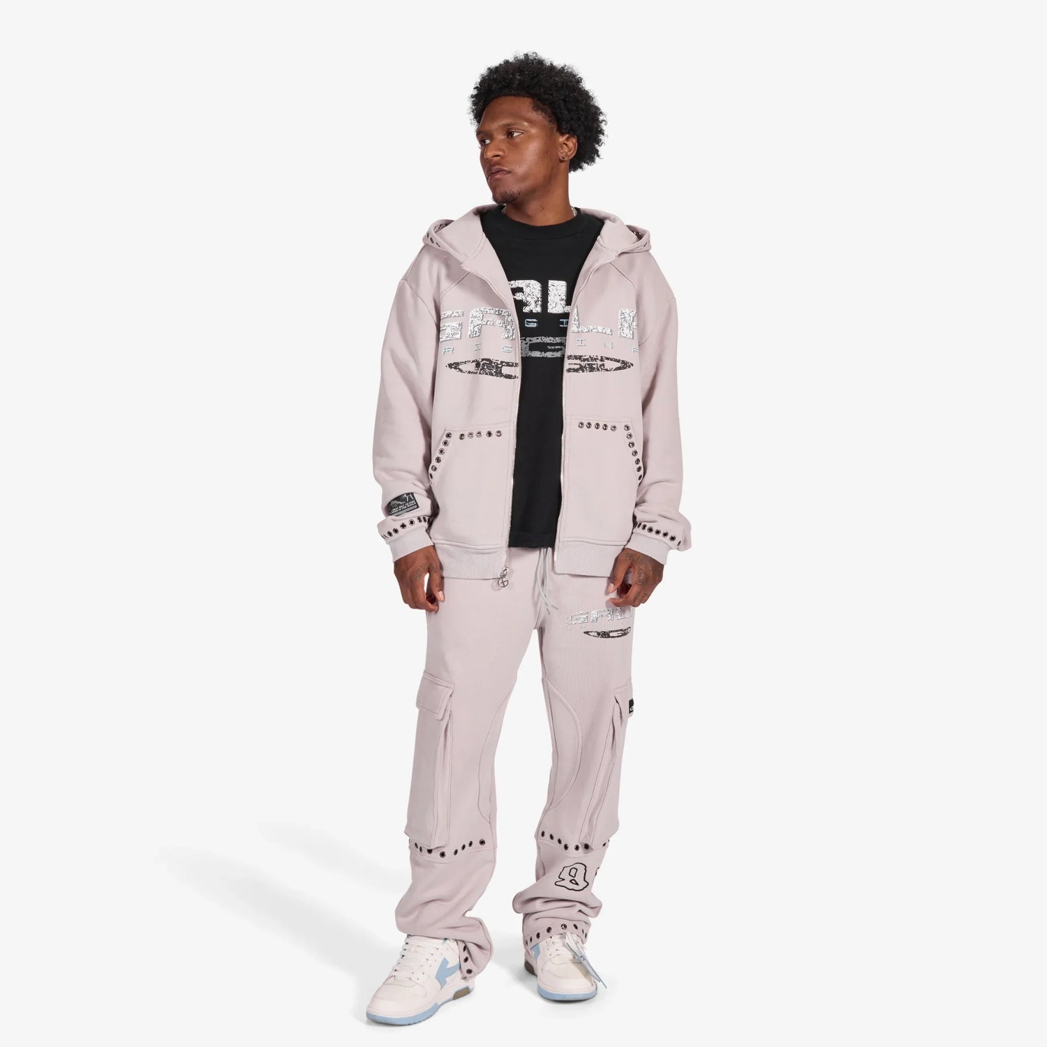 Gala Original Harpy Grommet Hoodie - Washed Cement by Denim Exchange