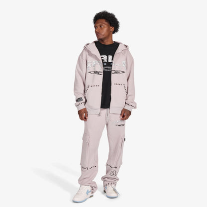 Gala Original Harpy Grommet Hoodie - Washed Cement by Denim Exchange