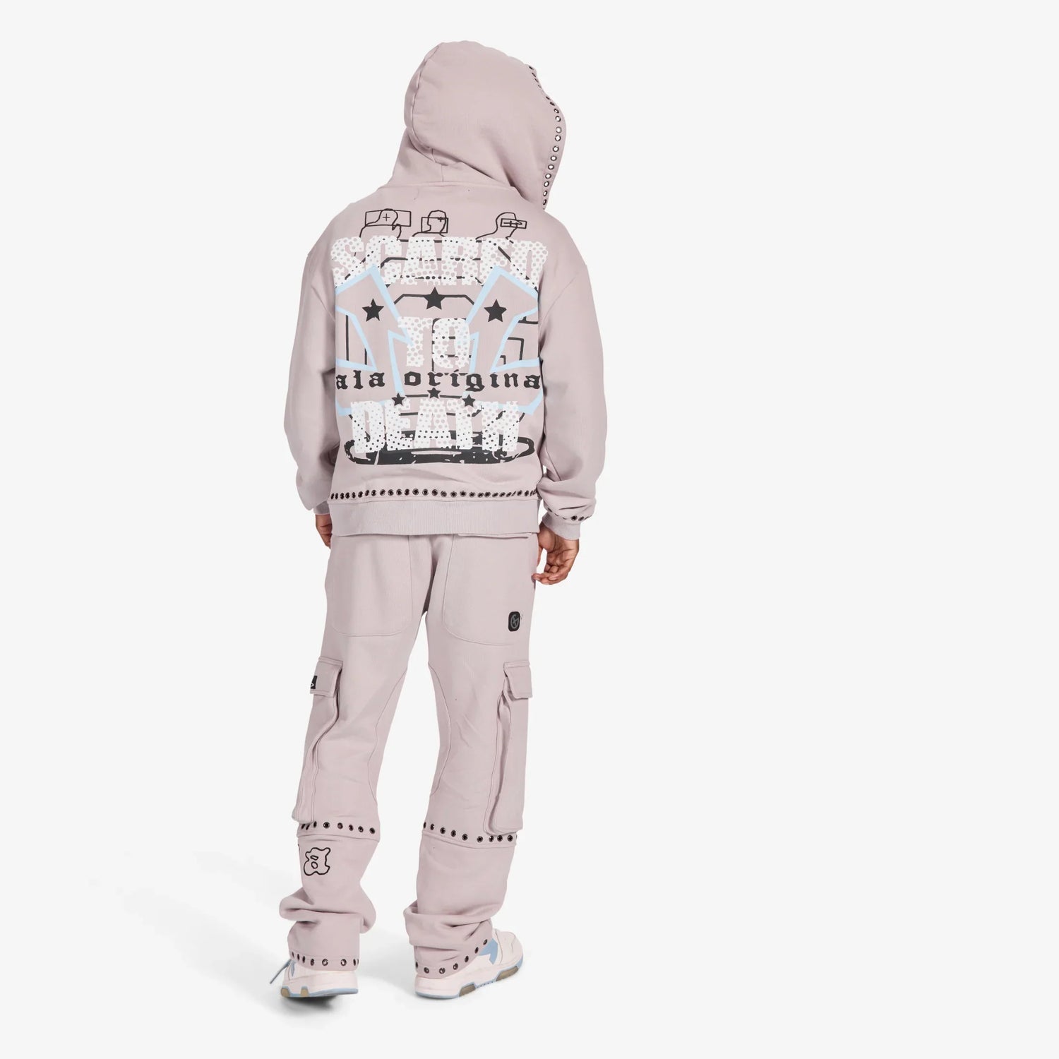Gala Original Harpy Grommet Hoodie - Washed Cement by Denim Exchange