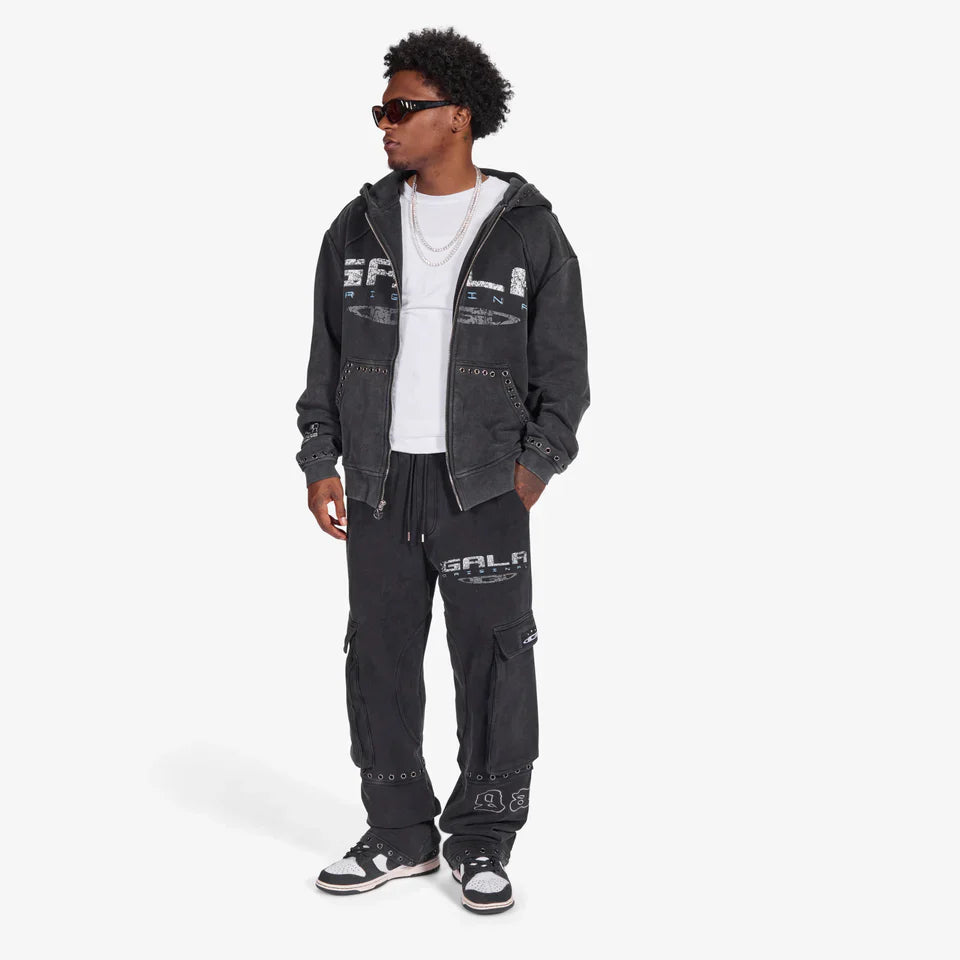 Gala Original Harpy Grommet Hoodie - Washed Black by Denim Exchange