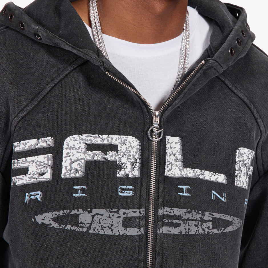 Gala Original Harpy Grommet Hoodie - Washed Black by Denim Exchange