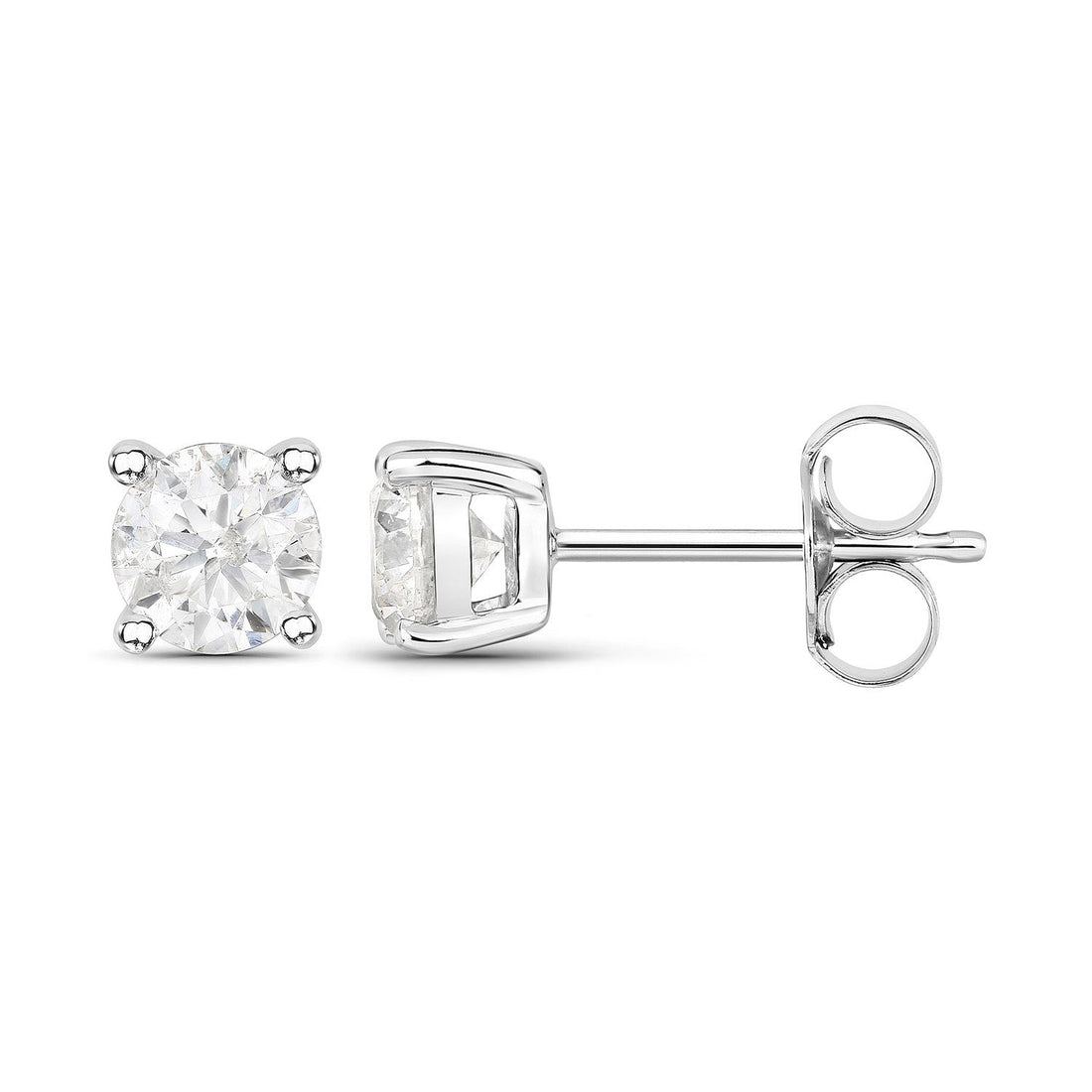 1.02 Carat Genuine White Diamond 14K White Gold Earrings by Bids.com