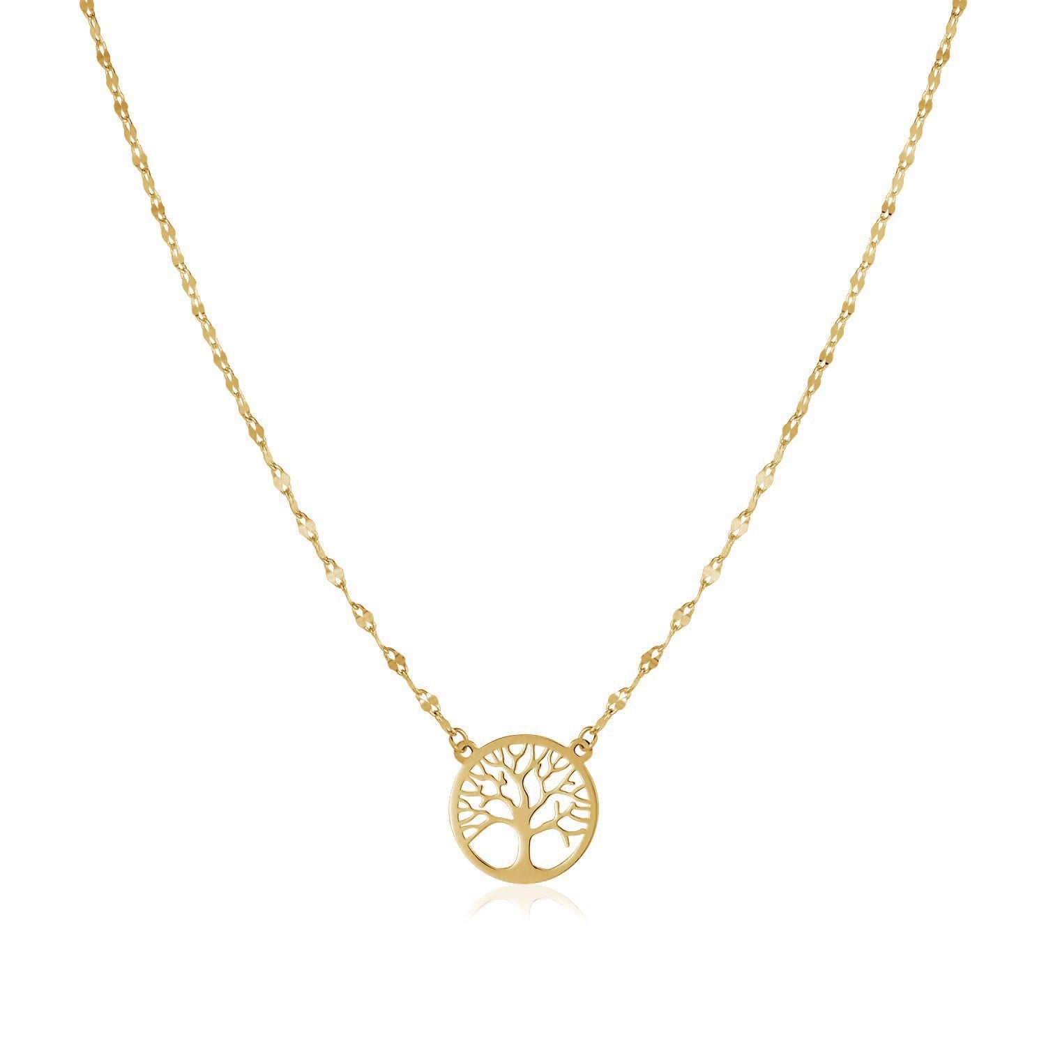 14K Yellow Gold Tree of Life Necklace by Bids.com