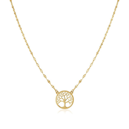 14K Yellow Gold Tree of Life Necklace by Bids.com