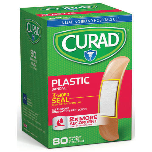 Curad Plastic Adhesive Bandages – 3/4" x 3" Standard Size, 80 Count by Pasteur Pharmacy