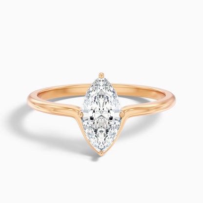 Jana 1.5 Carat Marquise Cut Solitaire Designer Moissanite Diamond Ring in 18k Yellow Gold