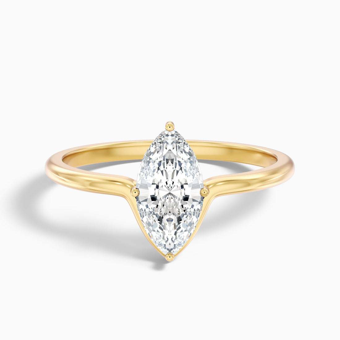 Celia 2 Carat Marquise Cut Solitaire Designer Lab Grown Diamond Ring in 14k Yellow Gold  DestGlow