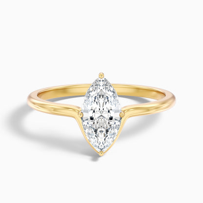 Jana 4 Carat Marquise Cut Solitaire Designer Moissanite Diamond Ring in 18k Rose Gold