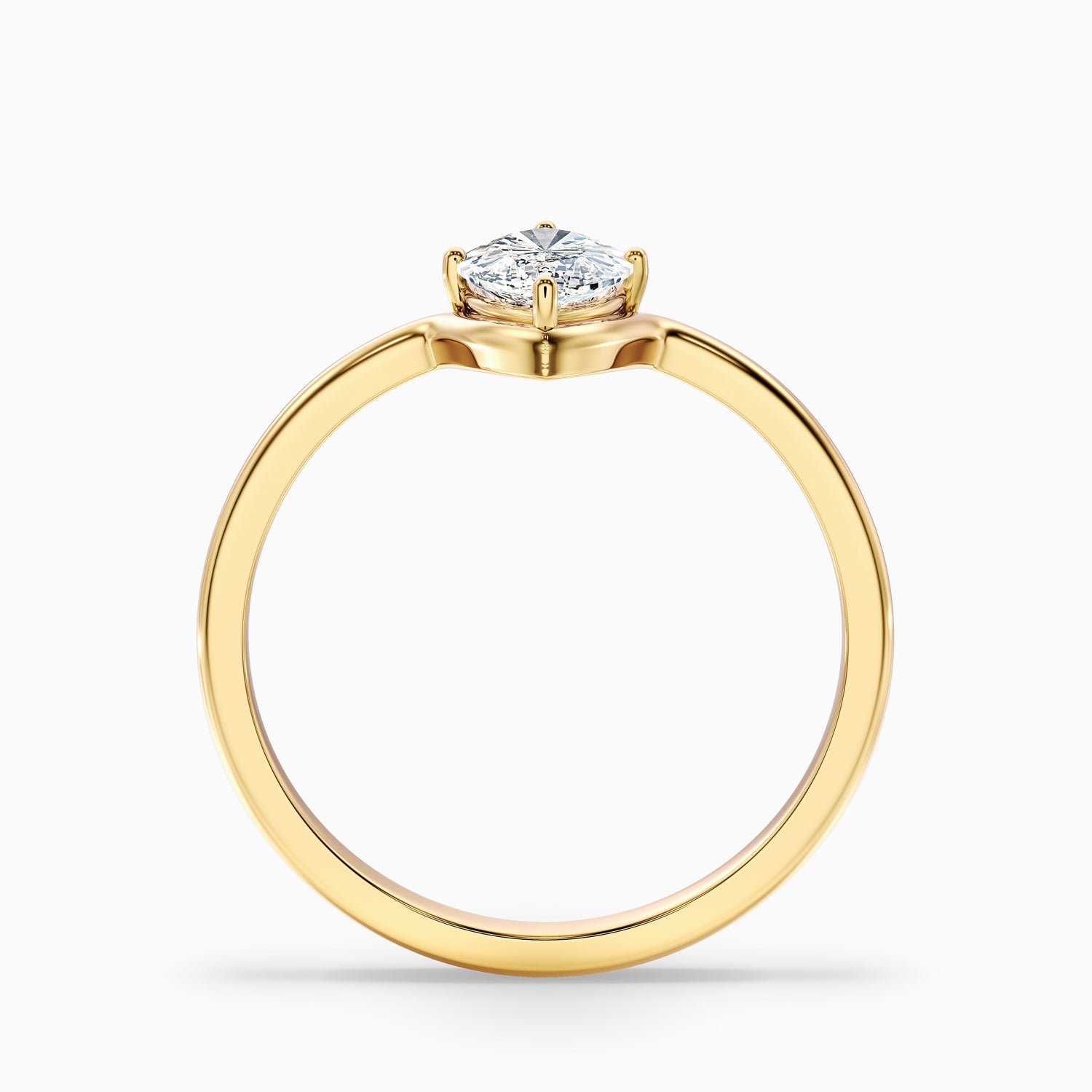 Jana 4 Carat Marquise Cut Solitaire Designer Moissanite Diamond Ring in 10k Yellow Gold
