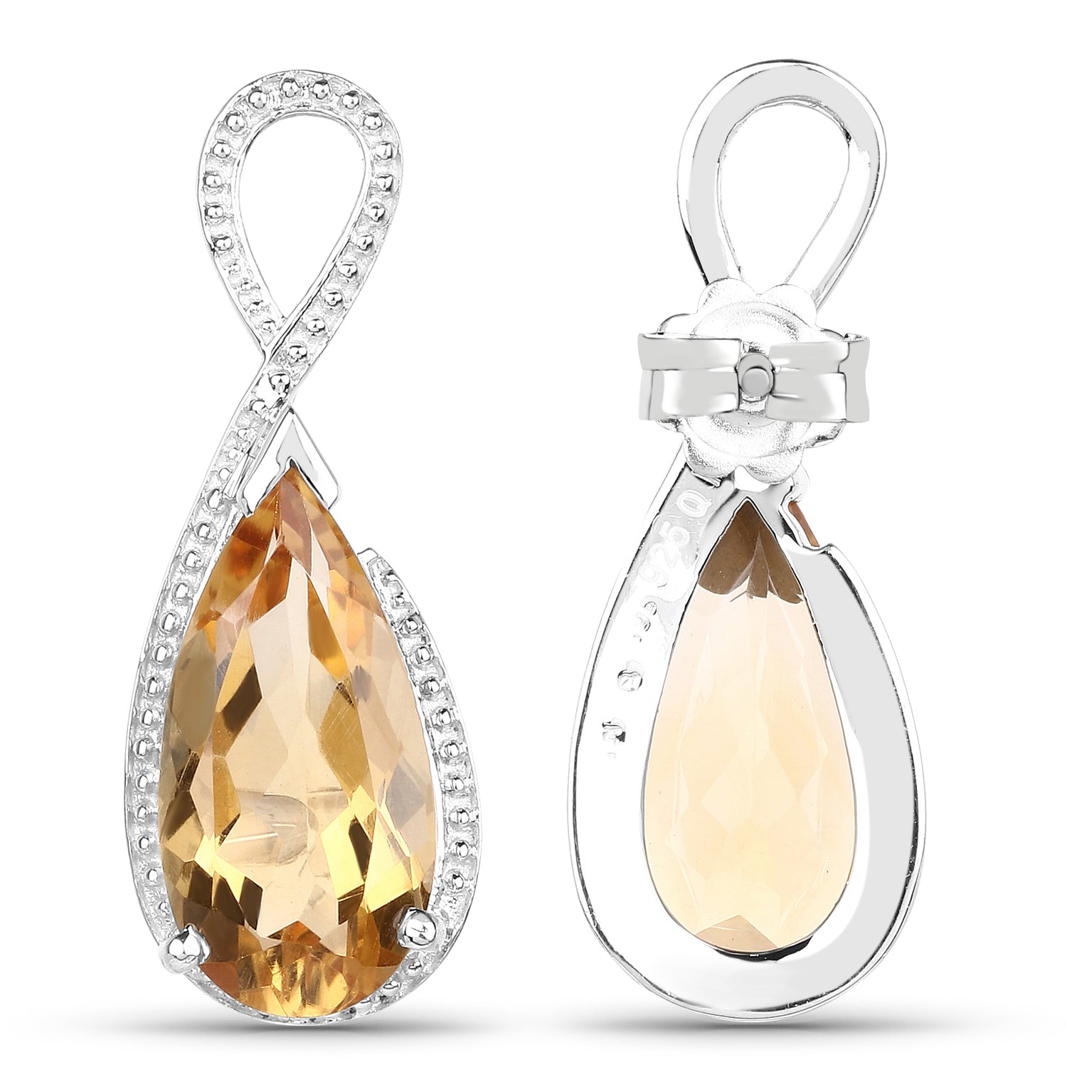 10.04 Carat Genuine Citrine .925 Sterling Silver Earrings  DestGlow
