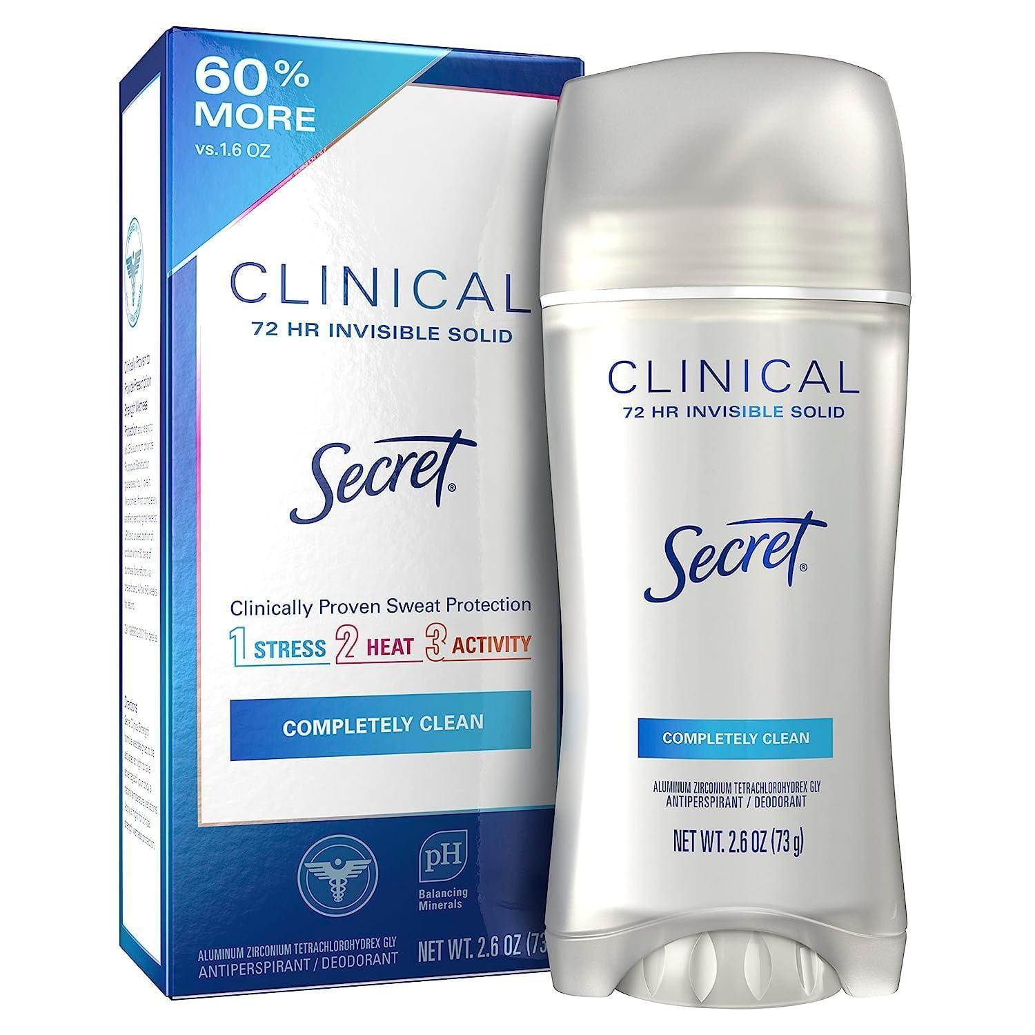 Secret Clinical Strength Completely Clean Invisible Solid Antiperspirant &amp; Deodorant 2.6 oz by Pasteur Pharmacy
