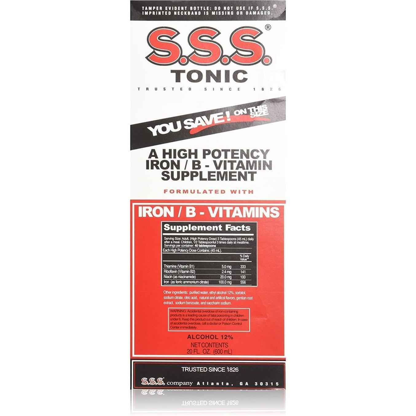 SSS Tonic Liquid Iron &amp; Vitamin B Supplement 20 Fl. Oz
