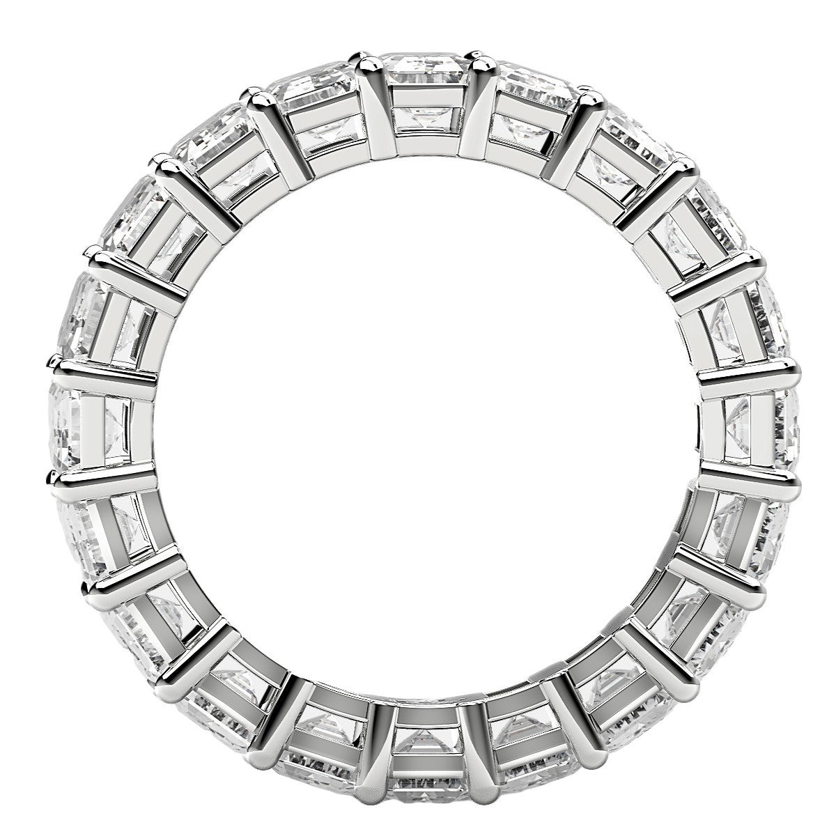 Emerald Cut Lab Grown Diamond Eternity Ring in 14k White Gold (7 cttw FG/VS2)  DestGlow