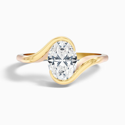 Gleny 4.5 Carat Oval Cut Bypass Lab Grown Diamond Engagement Ring in 14k Yellow Gold