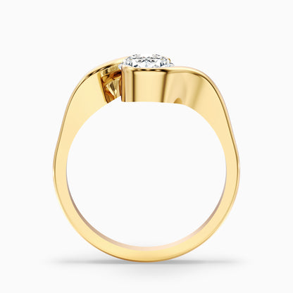 Elise 2 Carat Oval Cut Bypass Style Moissanite Diamond Ring in 925 Sterling Silver