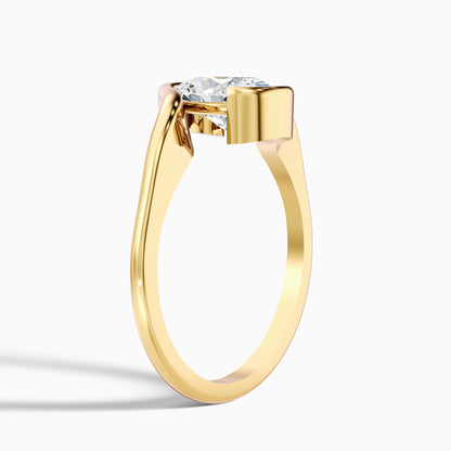 Gleny 5 Carat Oval Cut Bypass Lab Grown Diamond Engagement Ring in 10k Yellow Gold