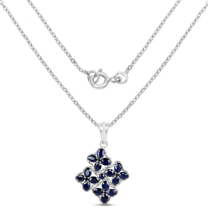 3.68 Carat Genuine Blue Sapphire .925 Sterling Silver Pendant by Bids.com