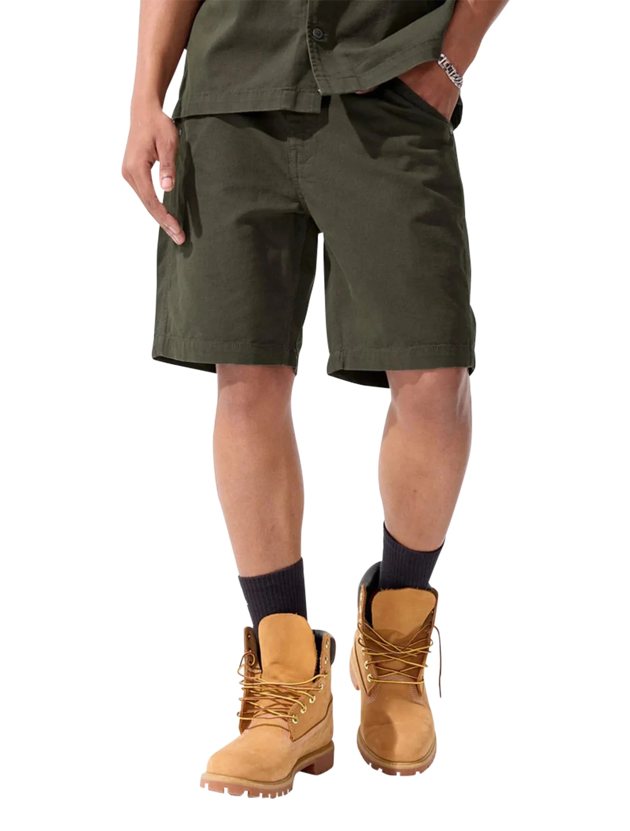 Jordan Craig The Re-up Shorts - Dark Green by Denim Exchange