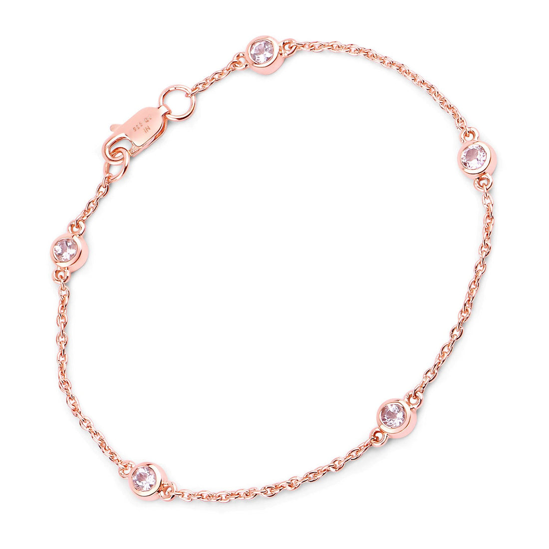 0.45 Carat Genuine Morganite .925 Sterling Silver Bracelet by Bids.com