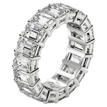 Emerald Cut Lab Grown Diamond Eternity Ring in 14k White Gold (8 cttw FG/VS2) by Bids.com