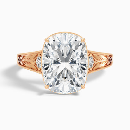 Taylor 1 Carat Elongated Cushion Cut Moissanite Diamond Ring in 10k Rose Gold