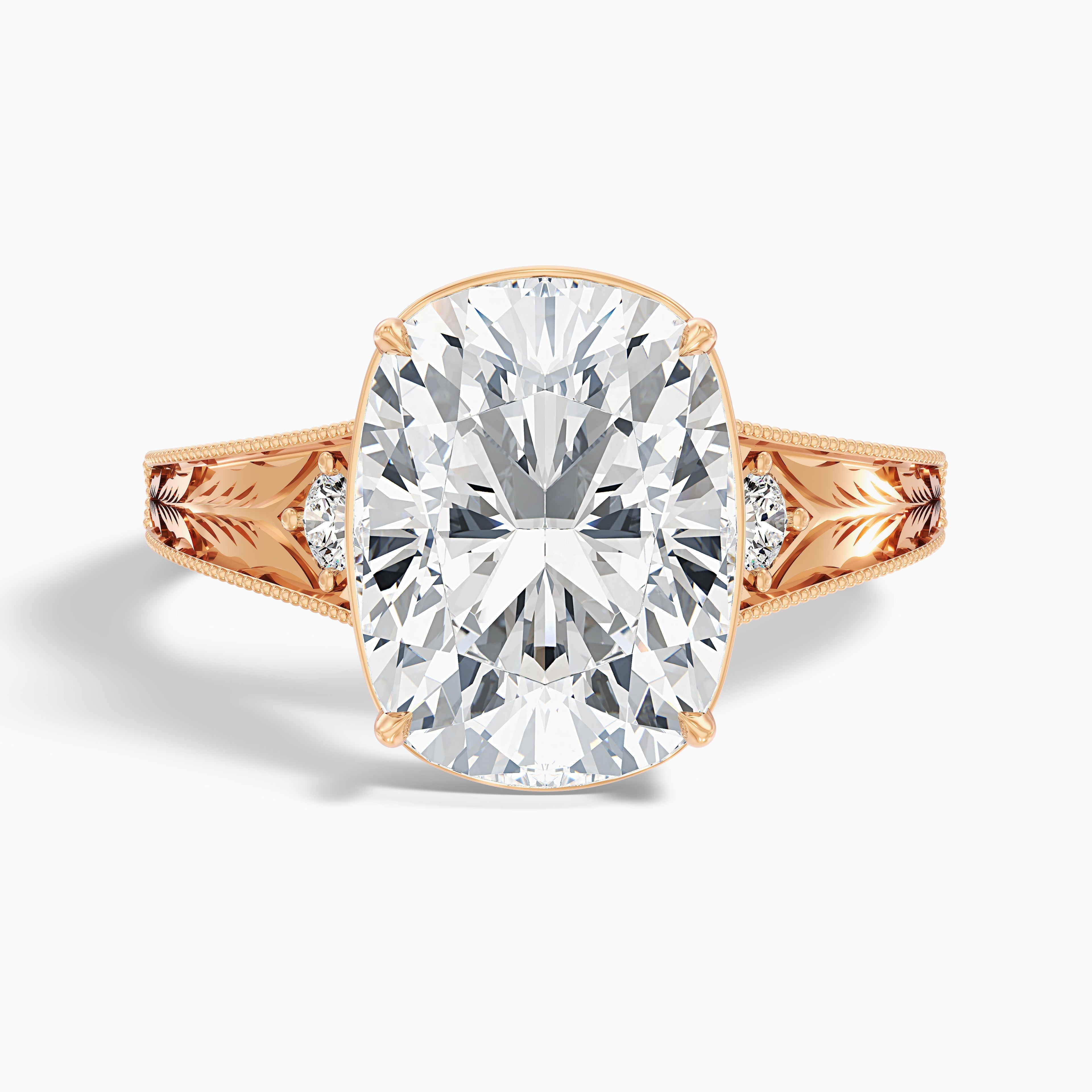 Taylor 1.5 Carat Elongated Cushion Cut Moissanite Diamond Ring in 10k Yellow Gold