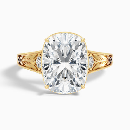 Taylor 4.5 Carat Elongated Cushion Cut Moissanite Diamond Ring in 14k Rose Gold