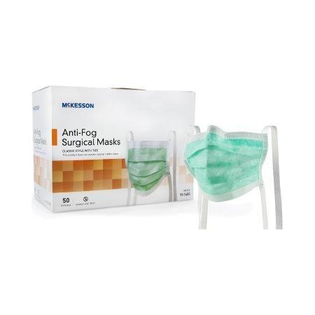 McKesson Medical Face Masks, Level 1 - Pleated with Ties, Non-Sterile, Green 50ct by Pasteur Pharmacy