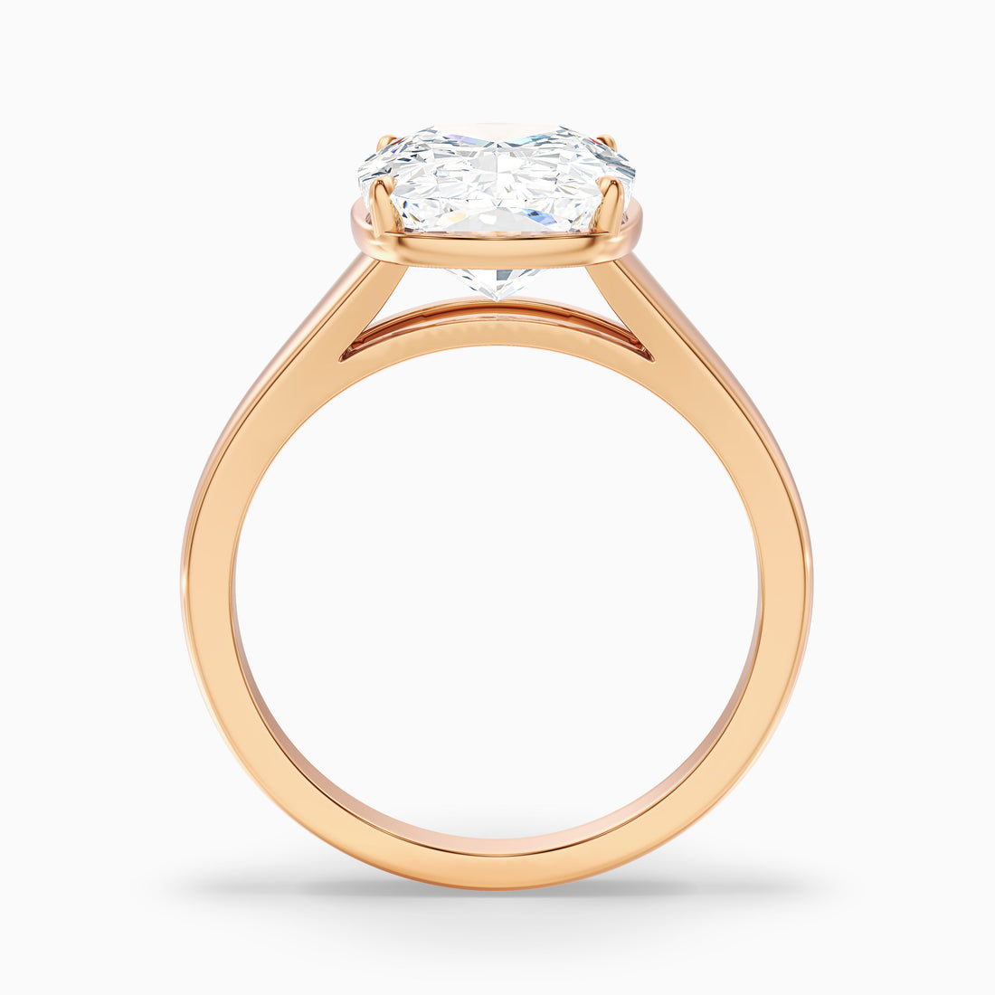 Noele 4 Carat Elongated Cushion Old Mine Cut Thick Band Lab Grown Diamond Ring in 18k Rose Gold  DestGlow