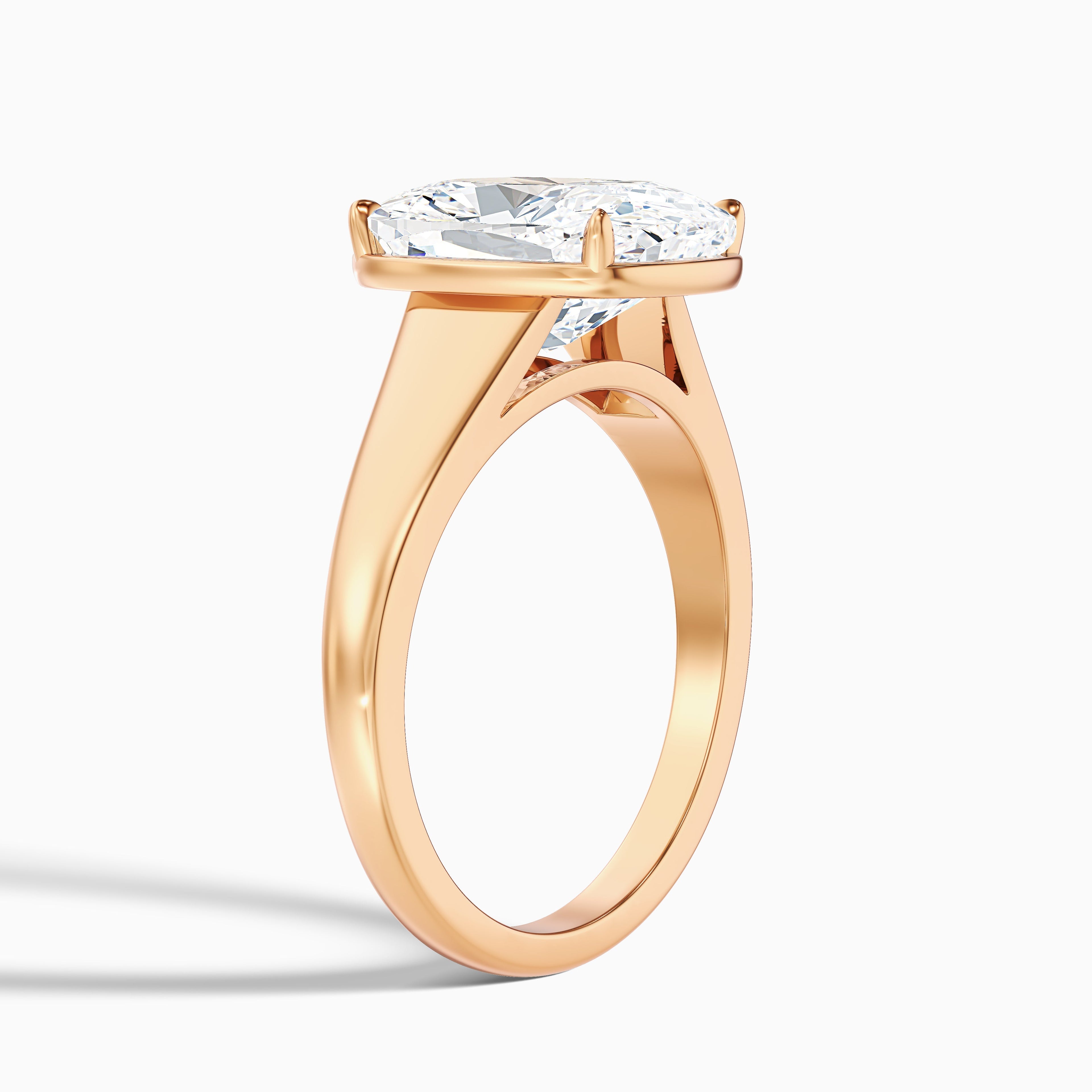 Edie 5.5 Carat Elongated Cushion Old Mine Thick Band Moissanite Diamond Ring in 14k Rose Gold