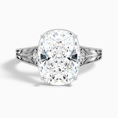 Taylor 1 Carat Elongated Old Mine Cushion Cut Moissanite Diamond Ring in 18k Rose Gold