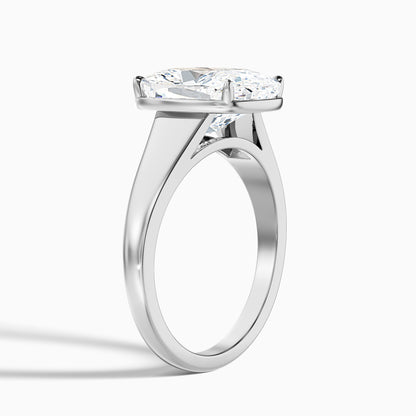 Noele 2 Carat Elongated Cushion Old Mine Cut Thick Band Lab Grown Diamond Ring in 10k Yellow Gold