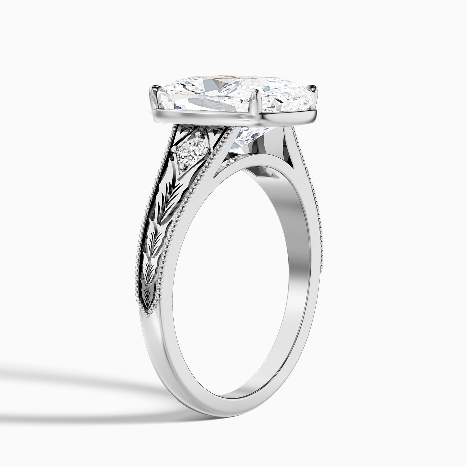 Taylor 1 Carat Elongated Old Mine Cushion Cut Lab Grown Diamond Ring in Platinum