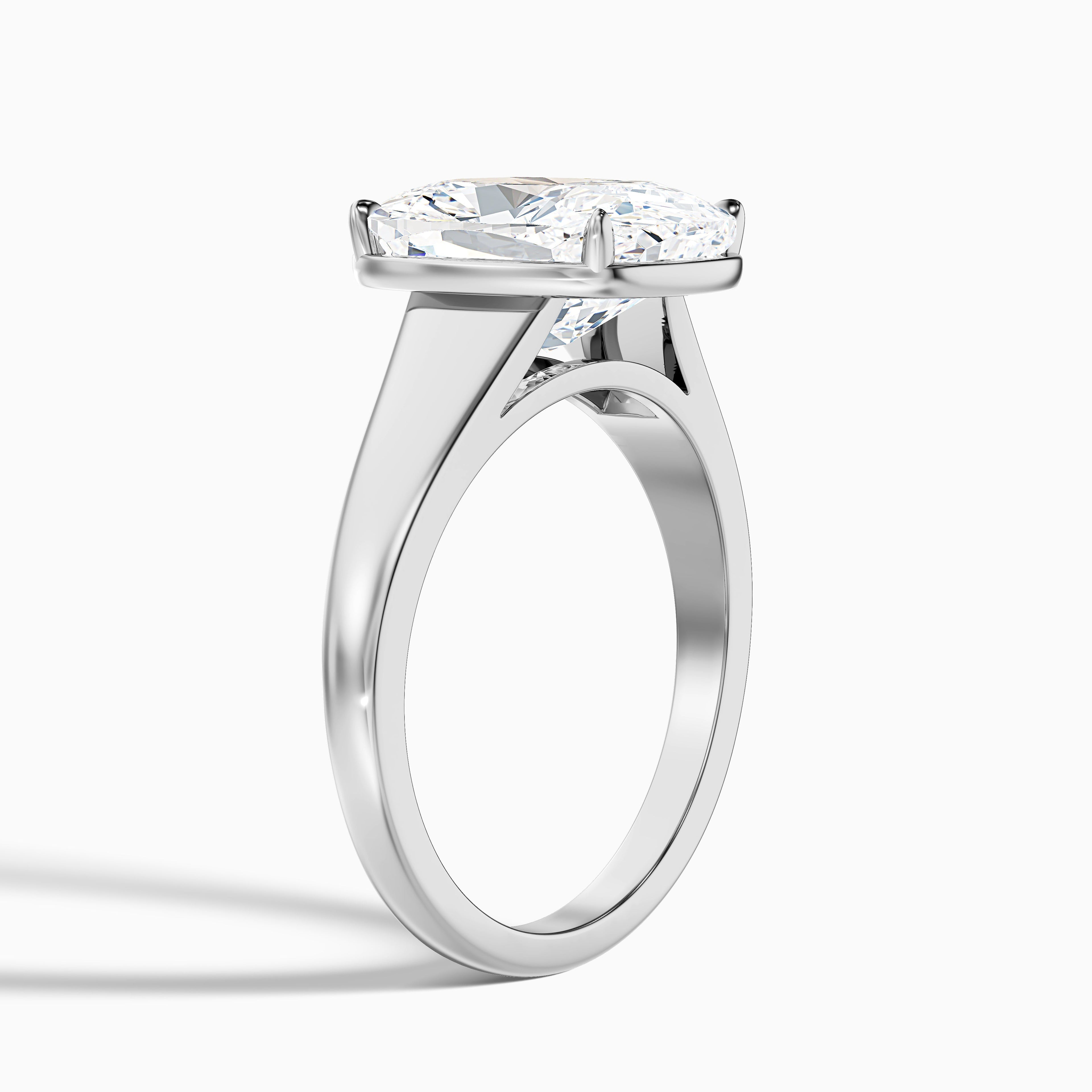 Edie 4 Carat Elongated Cushion Old Mine Thick Band Moissanite Diamond Ring in 18k Yellow Gold