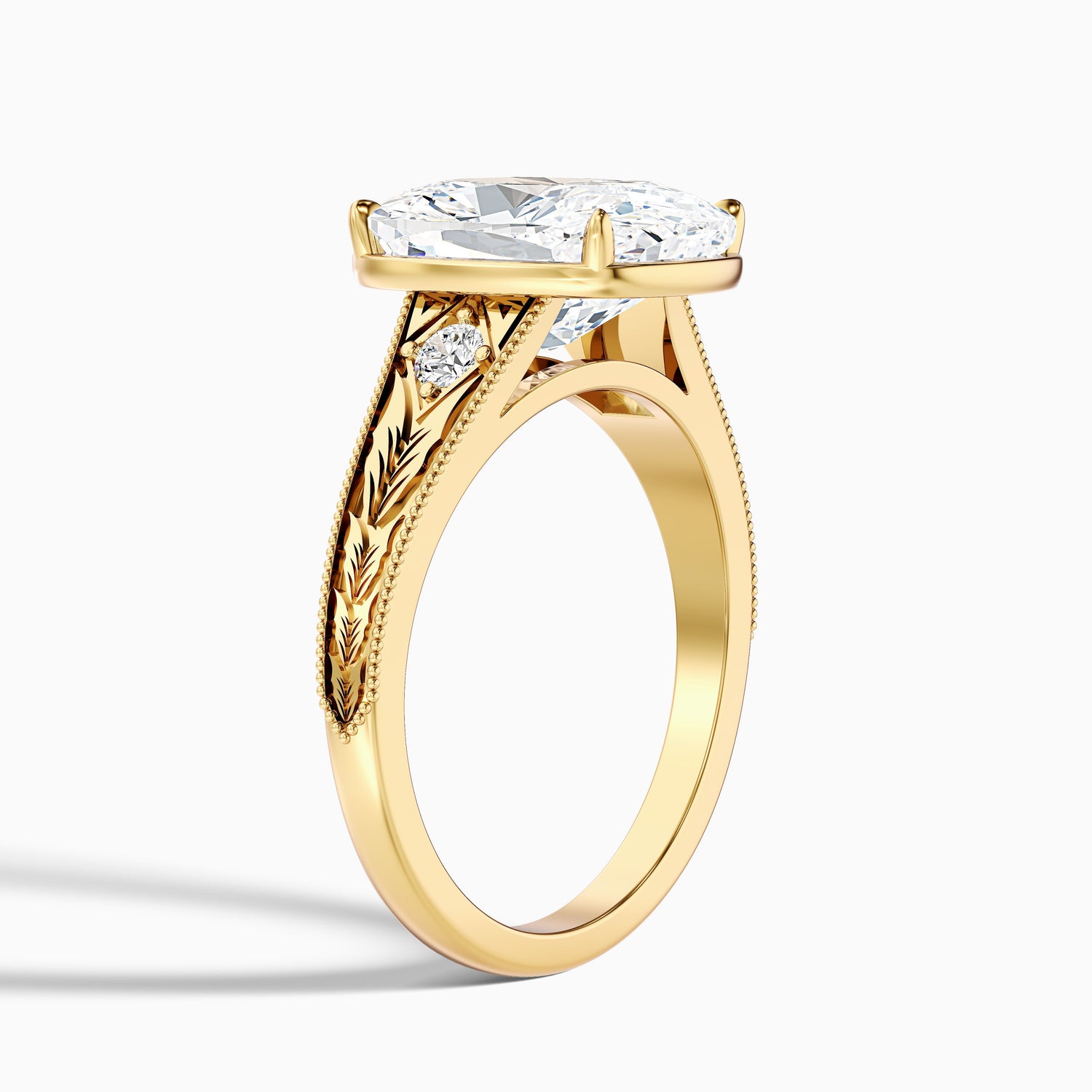 Taylor 1 Carat Elongated Old Mine Cushion Cut Moissanite Diamond Ring in 18k Rose Gold