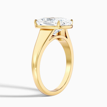 Edie 5 Carat Elongated Cushion Old Mine Thick Band Moissanite Diamond Ring in 10k Yellow Gold