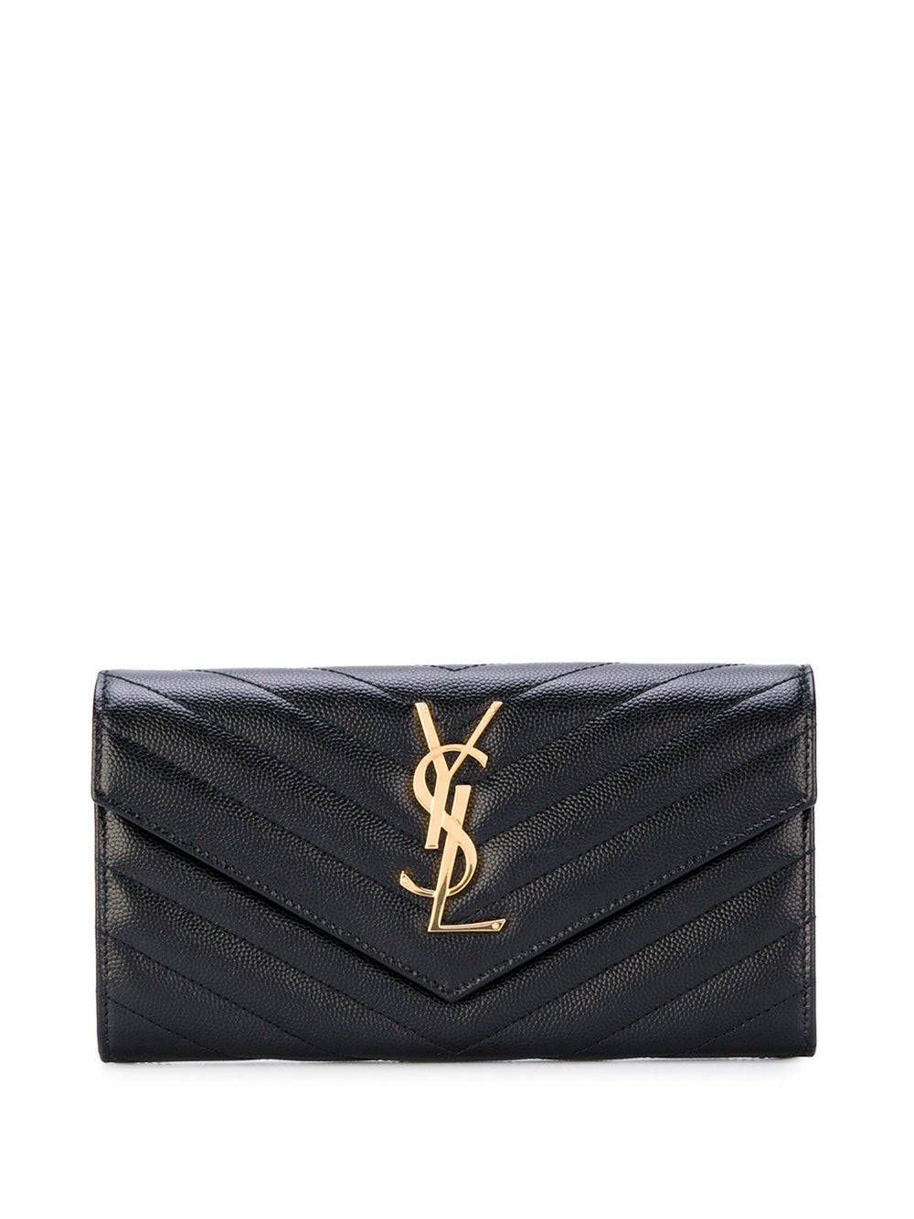 Saint Laurent Women Cassandre Matelassé Large Flap Wallet In Grain De Poudre Leather by Luosophy