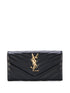 Saint Laurent Women Cassandre Matelassé Large Flap Wallet In Grain De Poudre Leather by Luosophy