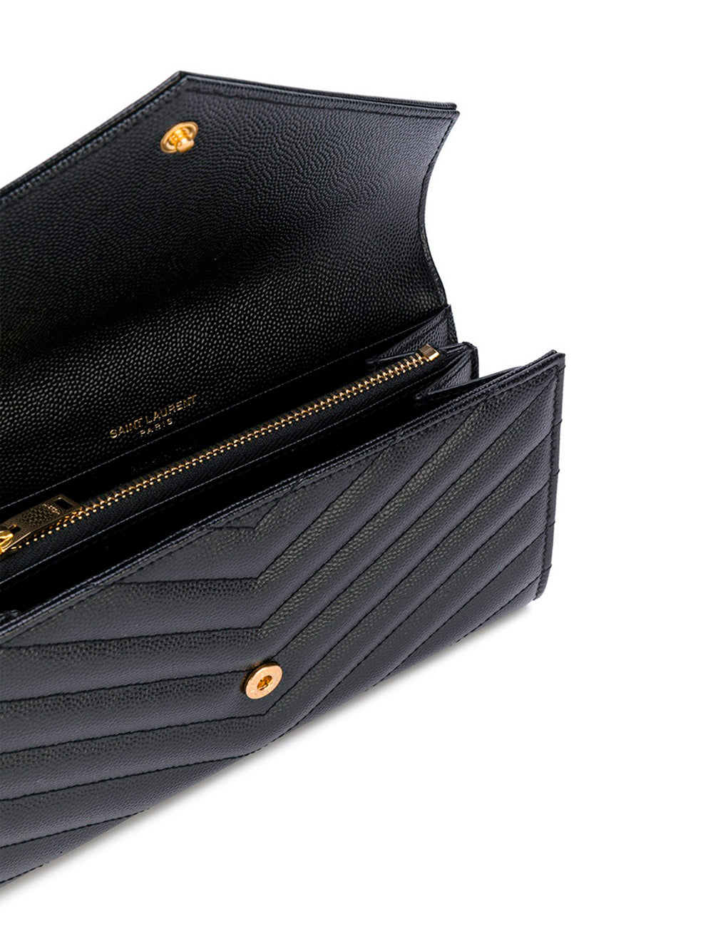 Saint Laurent Women Cassandre Matelassé Large Flap Wallet In Grain De Poudre Leather by Luosophy