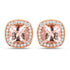2.71 Carat Genuine Morganite and White Diamond 14K Rose Gold Earrings  DestGlow