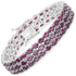 30.80 Carat Genuine Rhodolite .925 Sterling Silver Bracelet  DestGlow