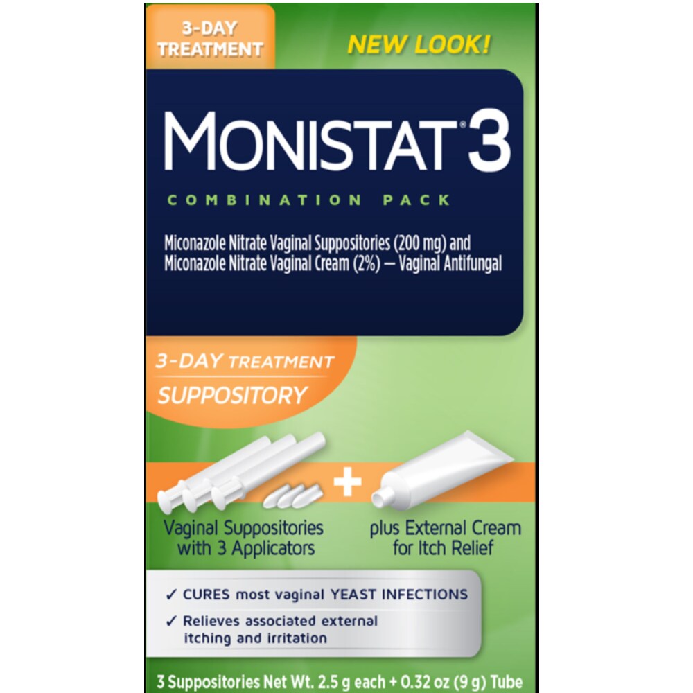 Monistat 3 Day Treatment Suppositor Treatment With Applicators +Itch Relief Cream 3Ct by Pasteur Pharmacy