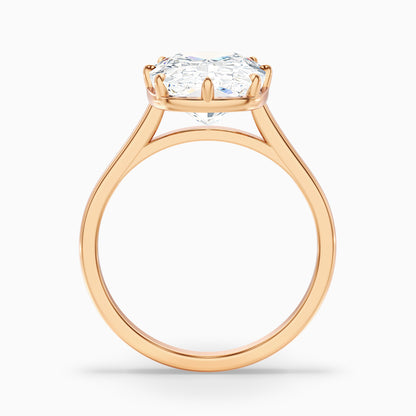 Dora 1.5 Carat 8 Prong Elongated Cushion Old Mine Cut Moissanite Diamond Ring in 18k Yellow Gold